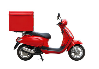 Obraz premium Isolated Red Delivery Scooter for Urban Transport
