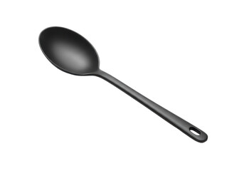 Isolated Black Cooking Spoon Simple Kitchen Utensil