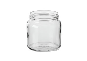 Isolated Empty Clear Glass Jar