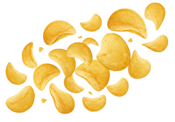 Isolated Crispy Potato Chips Snacks