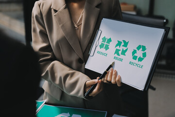Sustainable development with renewable energy solutions, ecology concept, green business.