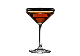 Isolated Elegant Cocktail Glass with Brown Liquor
