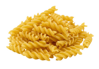 Isolated Pile of Dry Fusilli Pasta, Culinary Staple