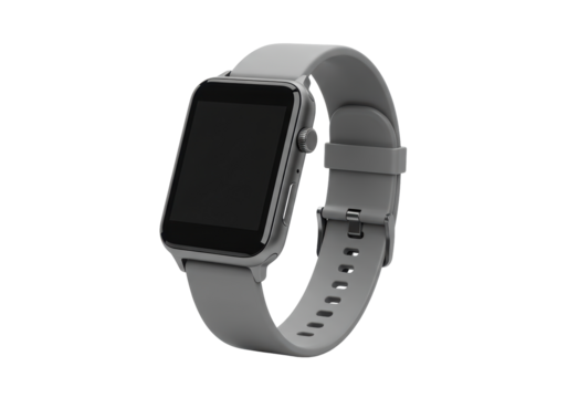 Isolated Smartwatch with Gray Strap, Modern Technology