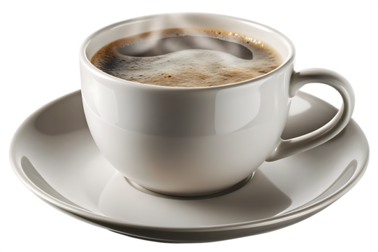  cup of delicious coffee cut out based isolated on white background PNG ,ai generated