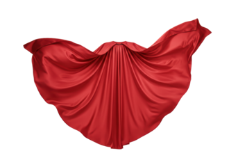 Isolated Flowing Red Cape Fabric
