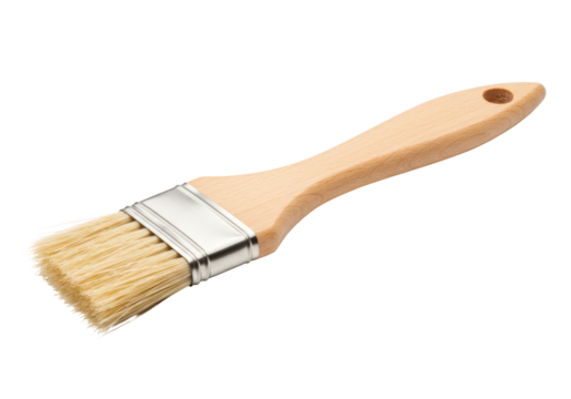 Isolated Pastry Brush with Wooden Handle