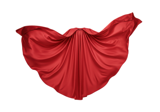 Isolated Flowing Red Cape Fabric - Powered by Adobe