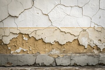 A high-resolution image of a vintage wall with deteriorating white paint.