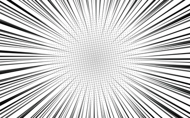 Abstract Radial Lines Background. Manga and anime comic frame. Vector illustration.