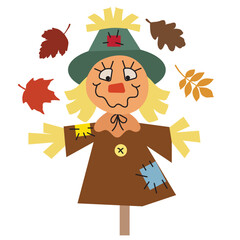 Cute  scarecrow   vector cartoon illustration