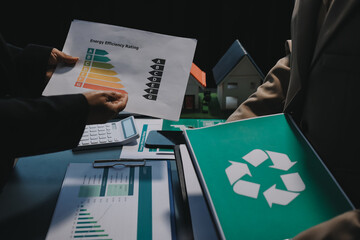 Sustainable development with renewable energy solutions, ecology concept, green business.