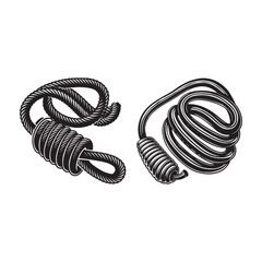 black silhouette of coiled bundle on the white background