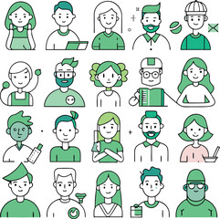 set of cartoon people