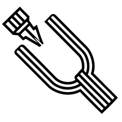 Plugged-In Icon: A minimalist graphic depicts a plug connecting with a Y-shaped cable, symbolizing energy, connectivity, and electronic power.