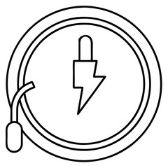 Electricity Gauge: A monochrome illustration of an electrical gauge displaying the concept of power measurement, energy, and voltage, suitable for industrial and technological themes.