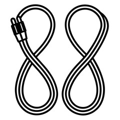 Double Cable Loop: Two intertwined cables form elegant figure-eight shapes, creating a visually appealing and symbolic image of connection, continuity, and infinity.