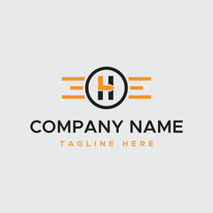 Modern Minimalist H Letter Logo Design Speed, Fast, and Dynamic Branding