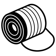 Yoga Mat Illustration: A rolled yoga mat, rendered in an illustrative style, perfect for representing fitness and wellness activities. 
