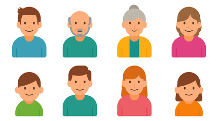 Family people face cartoon icon illustration