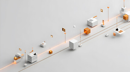 Abstract digital design with various geometric shapes and lines