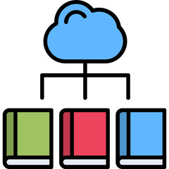 Digital Library Vector Icon Design