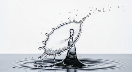 A Mesmerizing Symphony of Water Droplets Creating Beautiful Structures in Liquid Stage