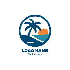 Obraz premium Travel logo branding identity for tourism company design vector template vacation agency