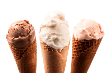  ice cream cone created isolated on white background PNG ,ai generated