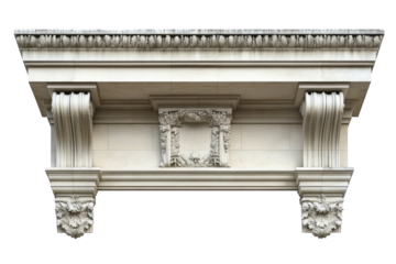 Ornate Architectural Stone Capital with Decorative Carvings and Elegant Columns