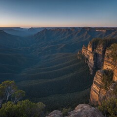 Write about a remote cliffside where you can see layers of blue mountains fading into the distance