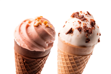  ice cream cone created isolated on white background PNG ,ai generated