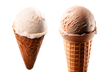  ice cream cone created isolated on white background PNG ,ai generated