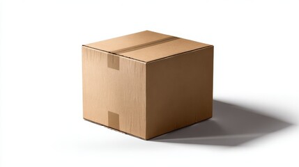 Fototapeta premium Stunning photo of cardboard box warehouse mockup, png file of isolated cutout object with shadow on white background.