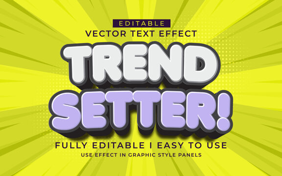 3d editable trend setter text effect typography style template