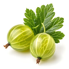 A vibrant gooseberry, centered against a plain white background.