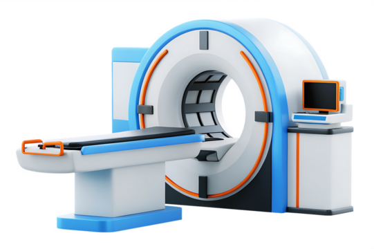 modern ct scanner machine in medical facility isolated on white background PNG ,ai generated