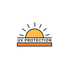 Fototapeta premium SPF Icons UV Protection | Sun Protection Factor Levels in Icon Set | Sunscreen Label Icons for Skincare Packaging.