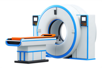 modern ct scanner machine in medical facility isolated on white background PNG ,ai generated