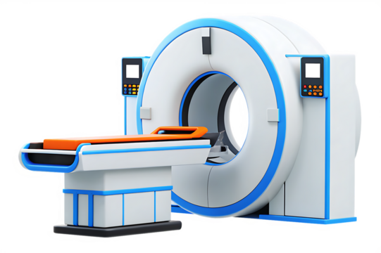 modern ct scanner machine in medical facility isolated on white background PNG ,ai generated