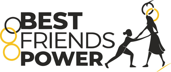 best friends power  typography T-shirt Design Print Ready eps cut file download