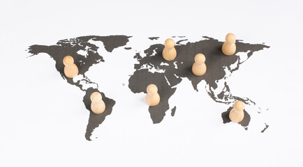 Meeting of people, world map, brainstorming for idea, environment discussion and solution, global...