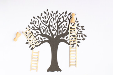 Success and failure concept, climbing up the ladder, taking opportunity for growth, winner and...