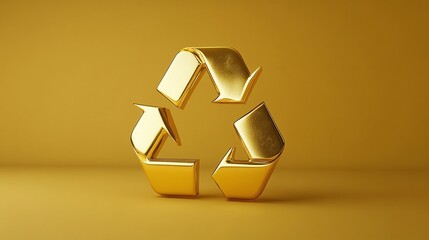Gold Recycling Symbol - Stunning 3D Render