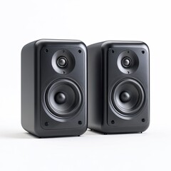Fototapeta premium Two black speaker units, modern design
