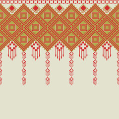 Abstract Folk Art Textile Design Traditional Tribal Geometric South East Asian Inspired Ornament