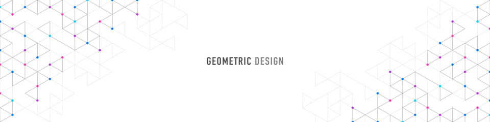 Graphic design element for web page or banner with a geometric pattern of triangle shapes.