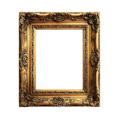 Ornate Gold Frame Elegant Design Perfect for Presentations against transparent background