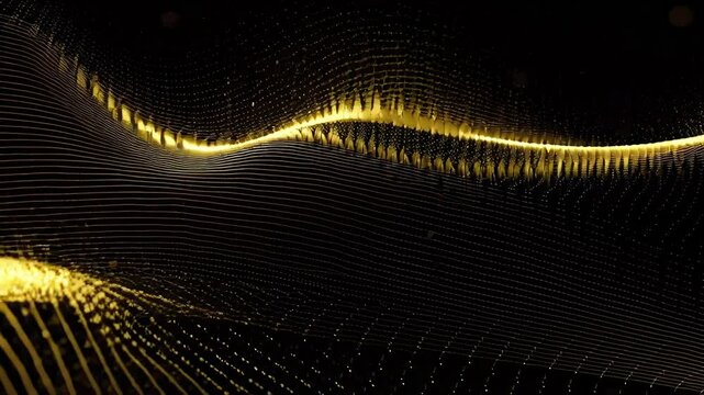 Golden Particle Waves in Dynamic 3D Flow Over Dark Digital Space