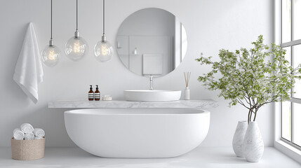 Modern bathroom design with minimalist style and natural elements